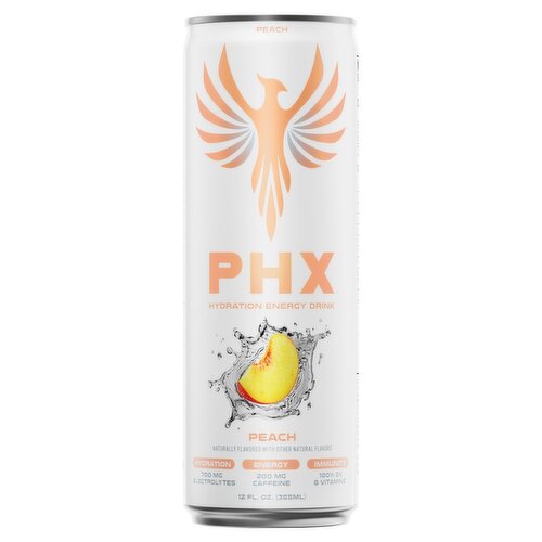PHX Peach Hydration Energy Drink, 12 fl oz