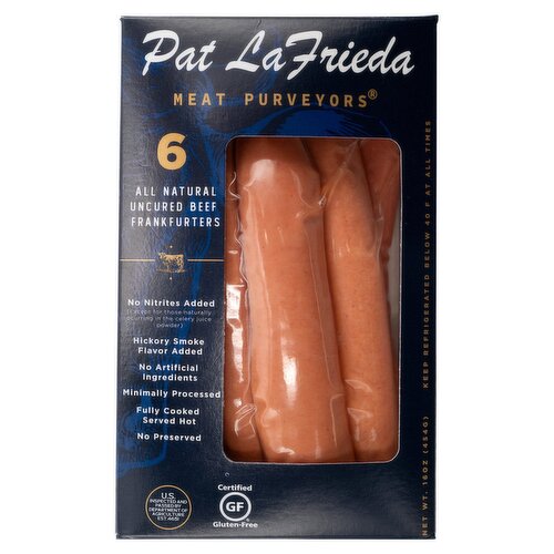 Pat LaFrieda Meat Purveyors All Natural Uncured Beef Frankfurters, 6 count, 16 oz