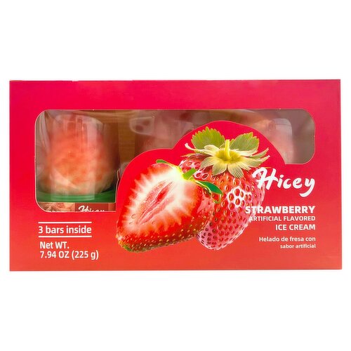 Hicey Strawberry Ice Cream, 3 count, 7.94 oz
