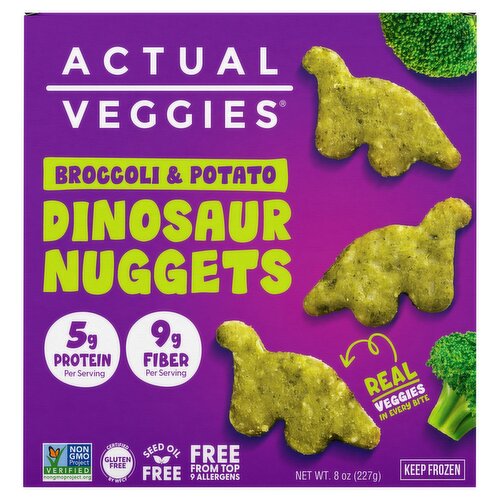 Actual Veggies Broccoli & Potato Dinosaur Nuggets, 8 oz