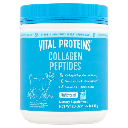 Vital Proteins Collagen Peptides Unflavored Dietary Supplement, 20 oz