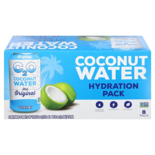 C2O The Original Flavor Coconut Water Hydration Pack, 10.5 fl oz, 8 count