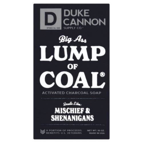 Duke Cannon Supply Co. Big Ass Lump of Coal Stock No. 025 Activated Charcoal Soap, 10 oz