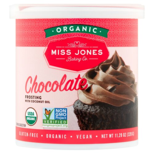 Miss Jones Organic Chocolate Frosting with Coconut Oil, 11.29 oz