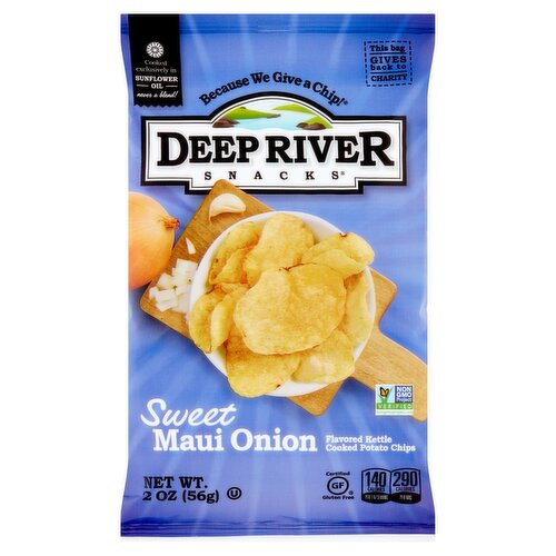 Deep River Snacks Sweet Maui Onion Flavored Kettle Cooked Potato Chips, 2 oz