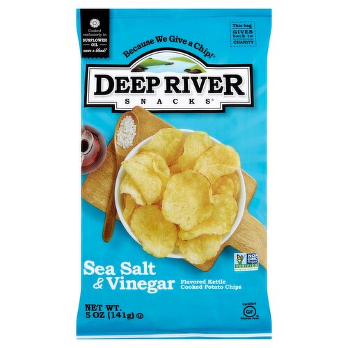 Deep River Snacks Sea Salt & Vinegar Flavored Kettle Cooked Potato Chips, 5 oz