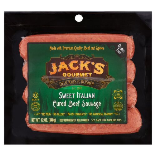 Jack's Gourmet Sweet Italian Cured Beef Sausage, 12 oz