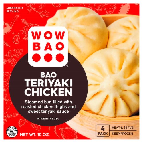 Wow Bao Teriyaki Chicken Bao, 4 count, 10 oz