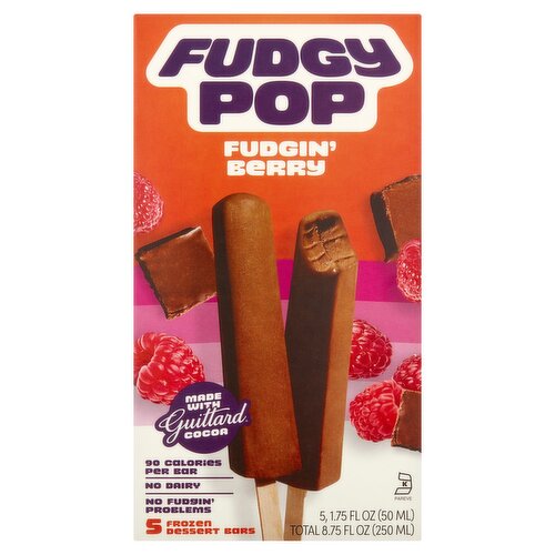 Fudgy Pop Fudgin' Berry Frozen Dessert Bars, 1.75 fl oz, 5 count