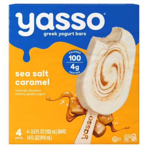 Yasso Sea Salt Caramel Greek Yogurt Bars, 3.5 fl oz, 4 count