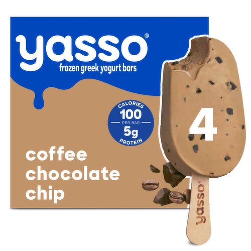 Yasso Coffee Chocolate Chip Frozen Greek Yogurt Bars, 4 count, 14 fl oz