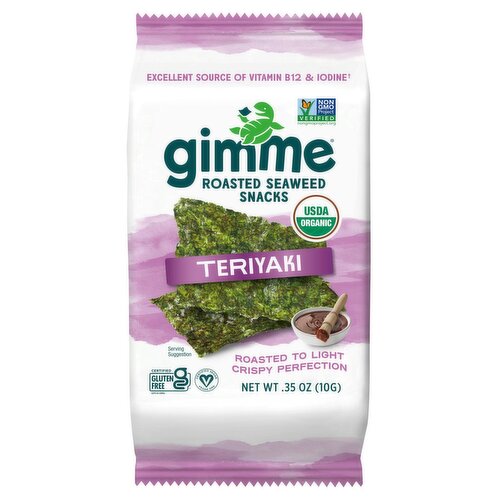 Gimme Teriyaki Roasted Seaweed Snacks, .35 oz