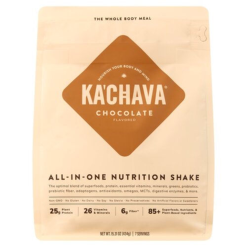 Ka'Chava Chocolate Flavored All-in-One Nutrition Shake, 15.31 oz
