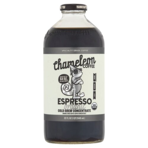 Chameleon Coffee Organic Unsweetened Espresso Cold-Brew Concentrate Coffee, 32 fl oz