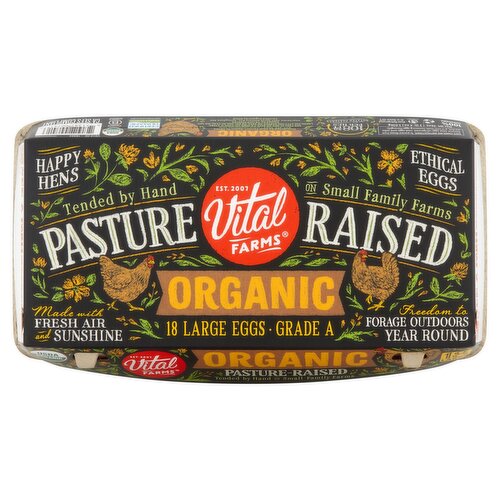 Vital Farms Pasture Raised Organic Large Eggs, 18 count, 36 oz