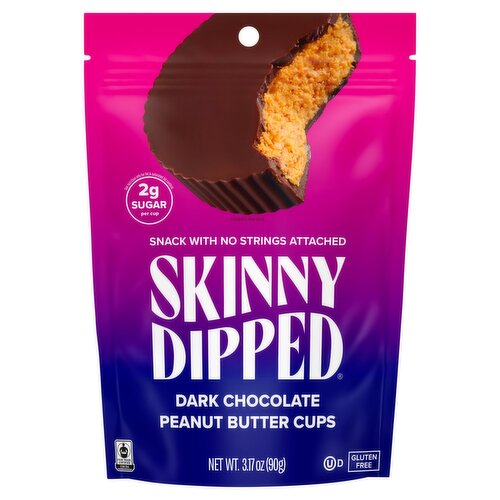 SkinnyDipped Dark Chocolate Peanut Butter Cups, 3.17 oz