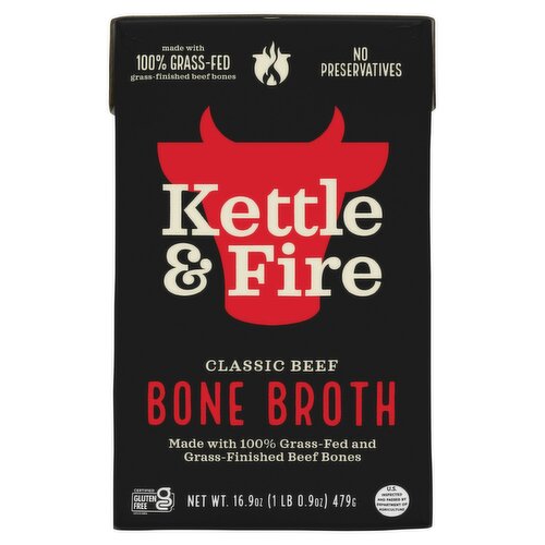 Kettle & Fire Classic Beef Bone Broth, 16.9 oz