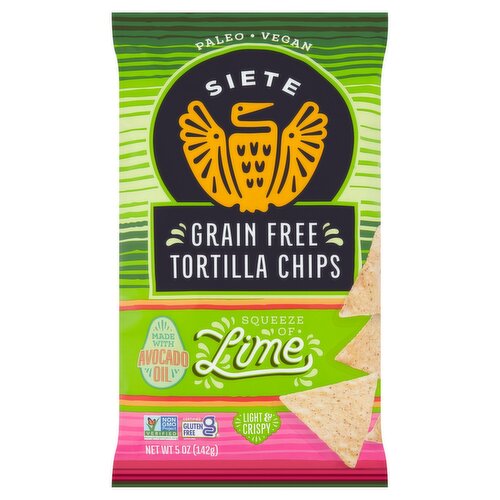 Siete Squeeze of Lime Grain Free Tortilla Chips, 5 oz