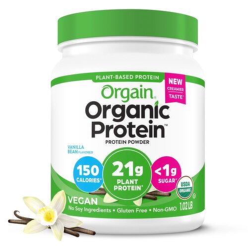 Orgain Organic Protein Vanilla Bean Flavored Protein Powder, 16.3 oz