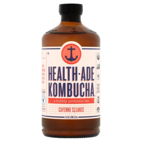 Health-Ade Kombucha Cayenne Cleanse Probiotic Tea, 16 fl oz