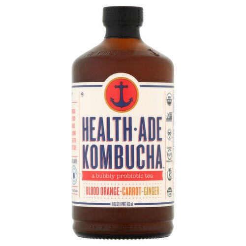 Health-Ade Kombucha Blood Orange-Carrot-Ginger Probiotic Tea, 16 fl oz