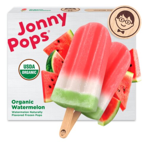 JonnyPops Organic Watermelon Pops, 1.85 fl oz, 8 count
