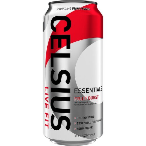 Celsius Live Fit Essentials Energy Drink Sparkling Fruit Burst 16 Fl Oz
