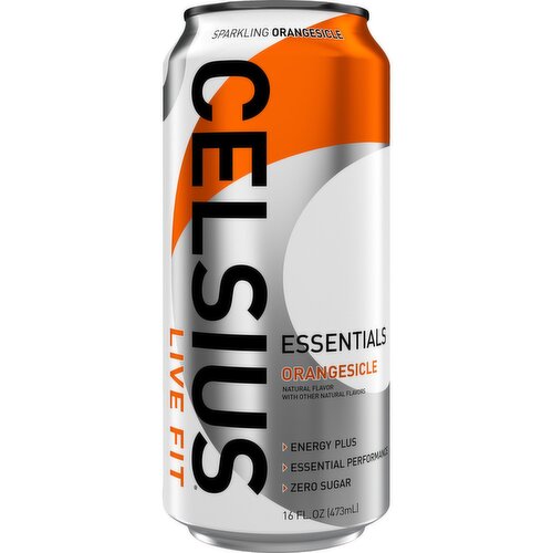 Celsius Live Fit Essentials Energy Drink Sparkling Orangesicle16 Fl Oz