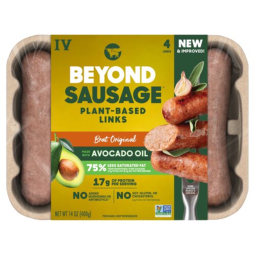 Beyond Sausage Brat Original Plant-Based Sausage Links, 4 count, 14 oz