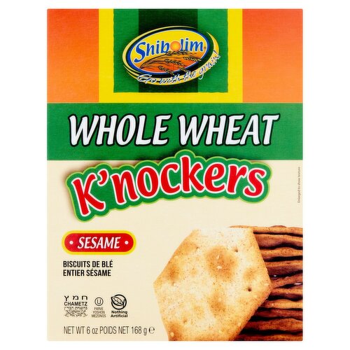 Shibolim K'nockers Whole Wheat Sesame Biscuits, 6 oz