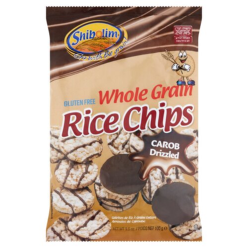 Shibolim Whole Grain Carob Drizzled Rice Chips, 3.5 oz