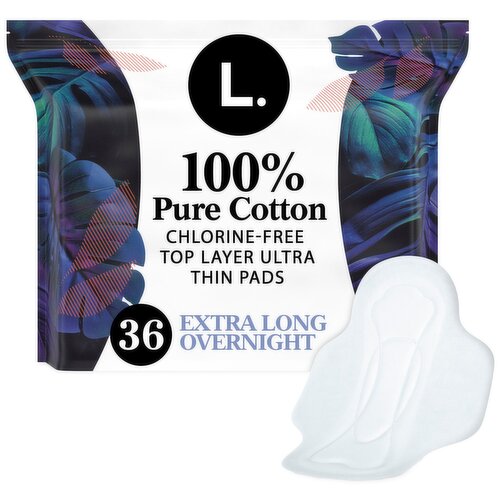 L. Extra Long Overnight Ultra Thin Pads with Wings, 36 count