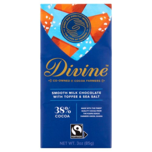 Divine Smooth Milk Chocolate with Toffee & Sea Salt, 3 oz