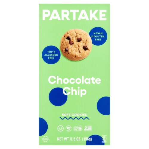 Partake Chocolate Chip Soft Cookies, 5.5 oz