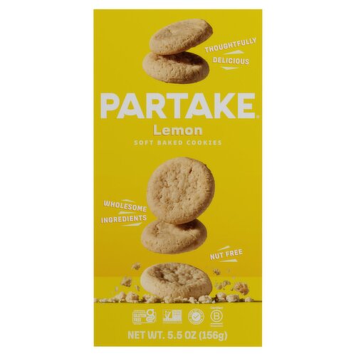 Partake Lemon Soft Baked Cookies, 5.5 oz