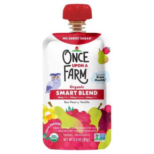 Once Upon a Farm Organic Smart Blend Ras-Pear-y Vanilla Baby Food, 3.2 oz