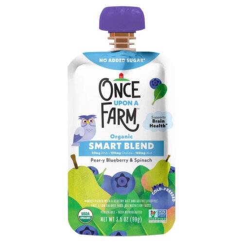 Once Upon a Farm Organic Smart Blend Pear-y Blueberry & Spinach Baby Food, 3.2 oz