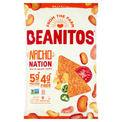 Beanitos Nacho Nation White Bean Chips, 4.5 oz