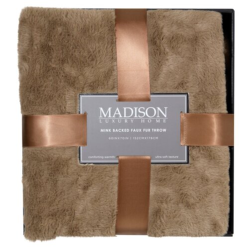 Madison Luxury Home Mink Backed Faux Fur Throw