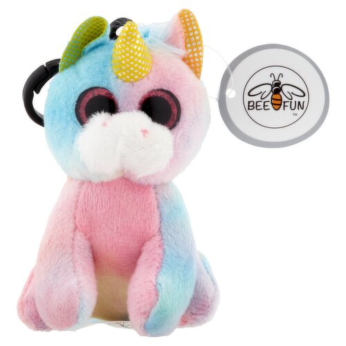 Jacent Bee Fun Rainbow Unicorn Plush Keychain