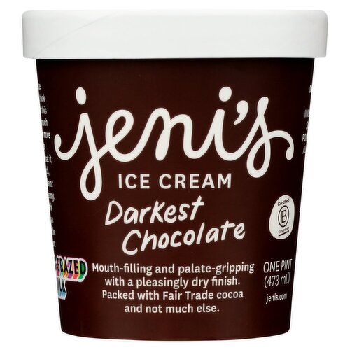 Jeni's Darkest Chocolate Ice Cream, one pint