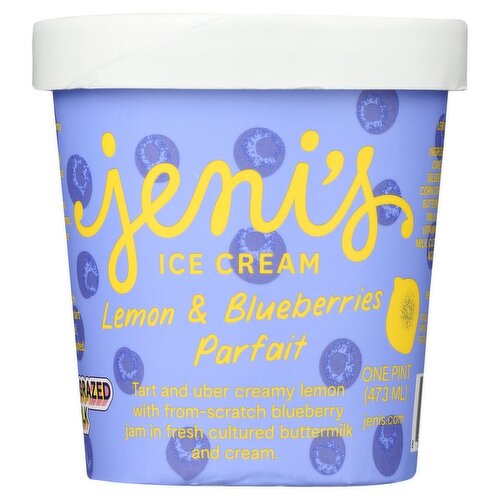 Jeni's Lemon & Blueberries Parfait Ice Cream, one pint