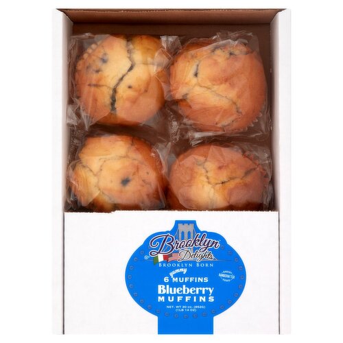 Brooklyn Delights Blueberry Yummy Muffins, 6 count, 30 oz