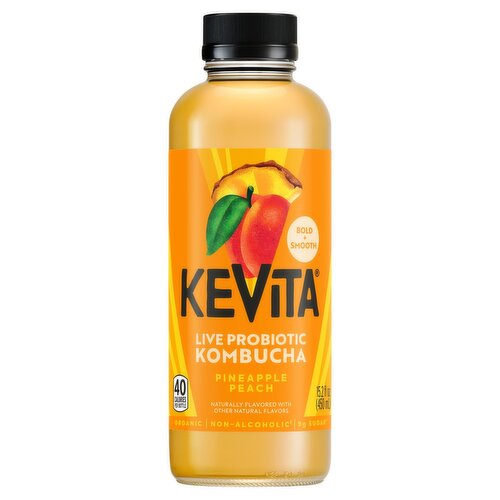 KeVita Pineapple Peach Master Brew Kombucha, 15.2 fl oz