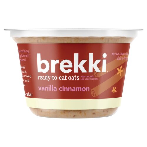 Brekki Vanilla Cinnamon with Almond and Ancient Grains Ready-to-Eat Oats, 5.3 oz