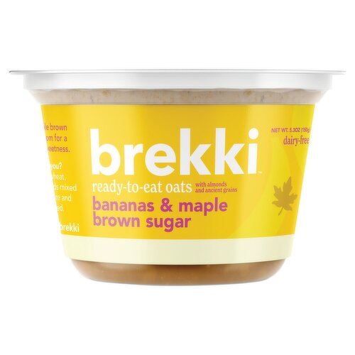 Brekki Bananas & Maple Brown Sugar with Almonds and Ancient Grains Ready-to-Eat Oats, 5.3 oz