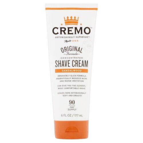 Cremo Astonishingly Superior Sandalwood Concentrated Shave Cream, 6 fl oz