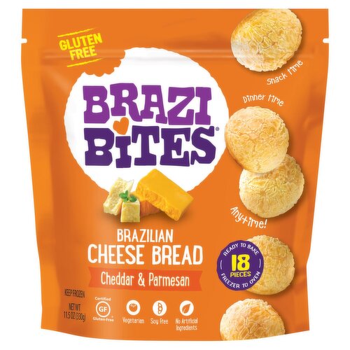 Brazi Bites Cheddar & Parmesan Brazilian Cheese Bread, 18 count, 11.5 oz