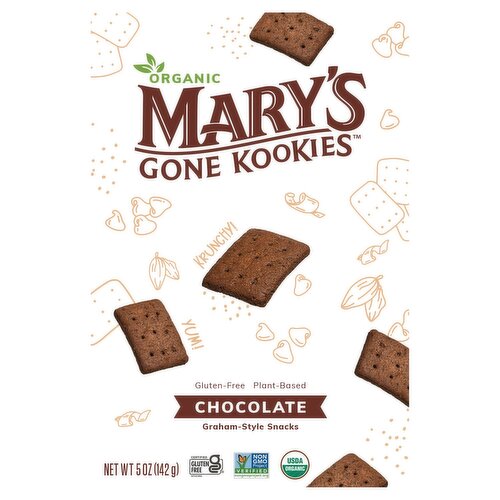 MARY'S GONE KOOKIES Organic Chocolate Graham-Style Snacks, 5 oz