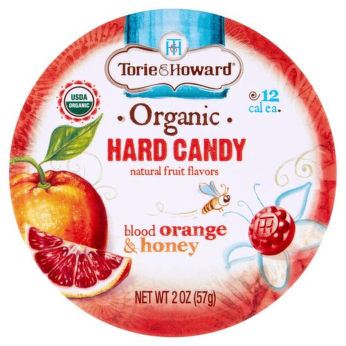 Torie & Howard Organic Blood Orange & Honey Hard Candy, 2 oz